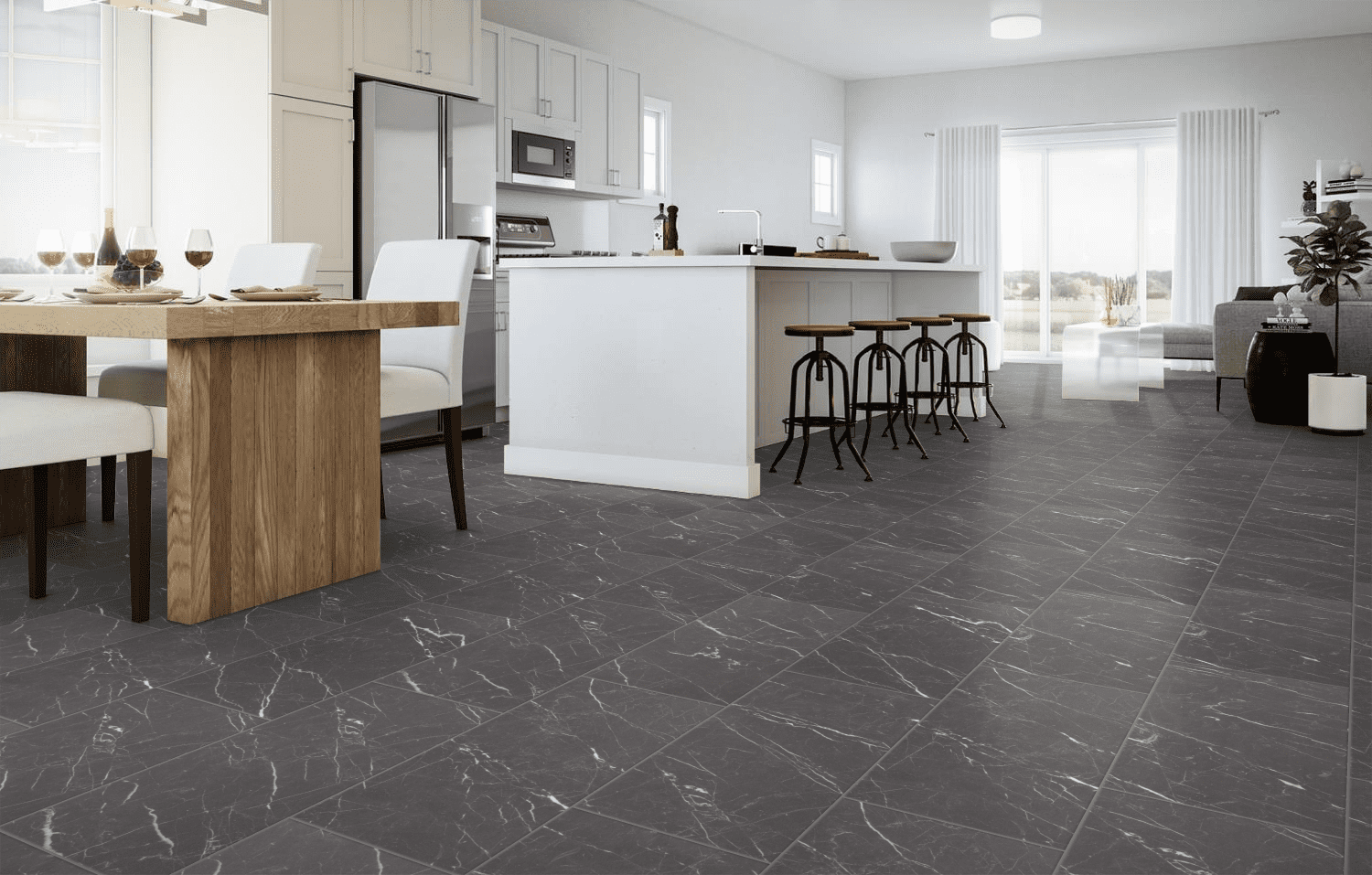 Luxury Vinyl Tile RigidTile Firm Premier Nero Luxury Vinyl Tile 2 Luxury Vinyl Tile - RigidTile Firm Premier Nero | Giant Commercial Flooring